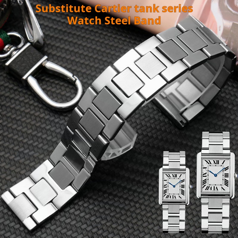 남성용 세련된 스틸 실버 시계 밴드 팔찌, 까르띠에 탱 - Cartier Watch Tank 리뷰 및 가격