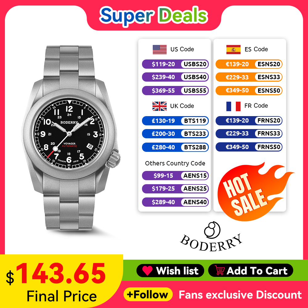 Boderry Voyager Field Watch 티타 - Seiko Watch 5 Sports 리뷰 및 가격